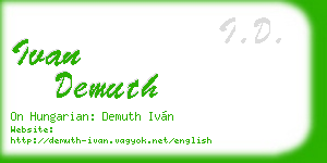 ivan demuth business card